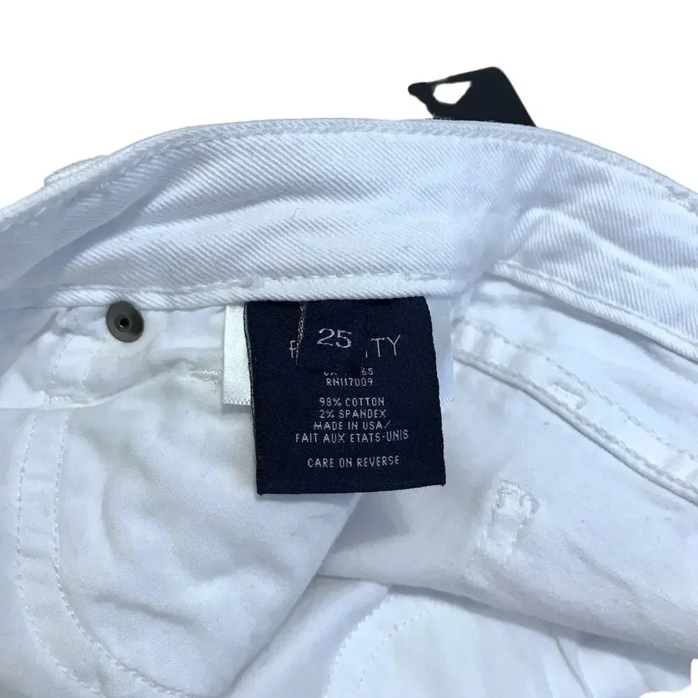 Fidelity Denim NWT White Jean Mini Skirt Women 25